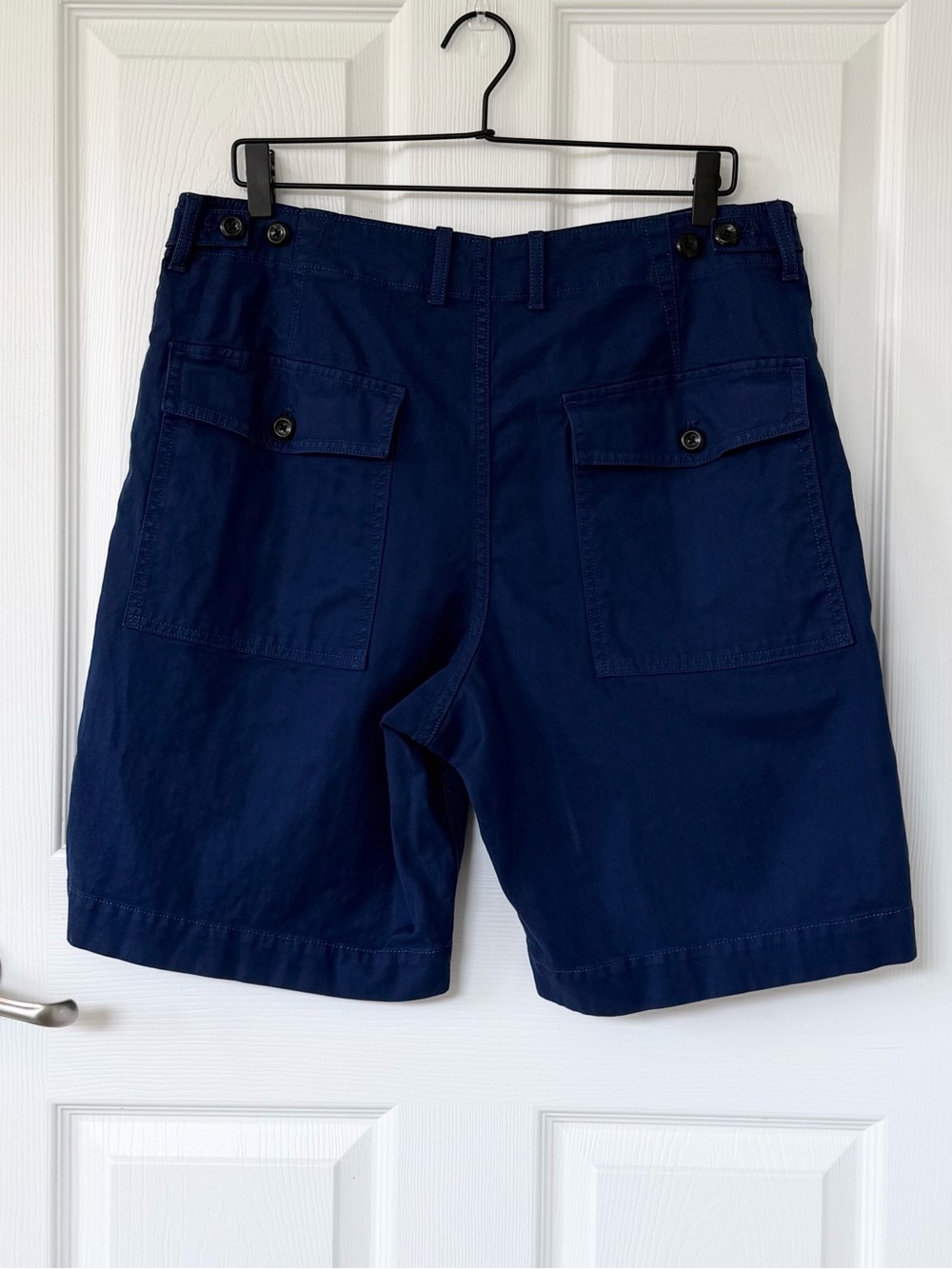 Banana Republic Blue Cotton Linen Blend Patch Pocket Utility Shorts Heritage - Picture 2 of 8